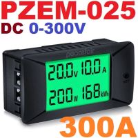 PZEM-025 DC 0-300v 300A Shunt Bidirectional Battery Tester DC Digital Green LCD Ammeter Voltmeter Power Kwh Voltage Meter