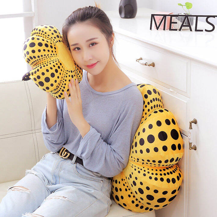 Posted in Yayoi Kusama, Japan, yellow polkadot pumpkin plush pillow