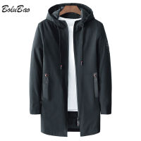 BOLUBAO Spring Mens Windbreaker Jacket Lightweight Fashion Outdoor Waterproof Long Hooded Jackets Male Windproof Casual Trench