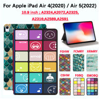 สำหรับ Apple iPad Air 4 10.9 2020 A2324 A2072 A2325แฟชั่นฝาครอบป้องกันแท็บเล็ต iPad Air 5 10.9 2022 A2316;A2589 A2591สีคุณภาพสูงลายตารางสี Arabesques พลิกฝาครอบแท่นวางที่ทำจากหนังสำหรับ Case iPad