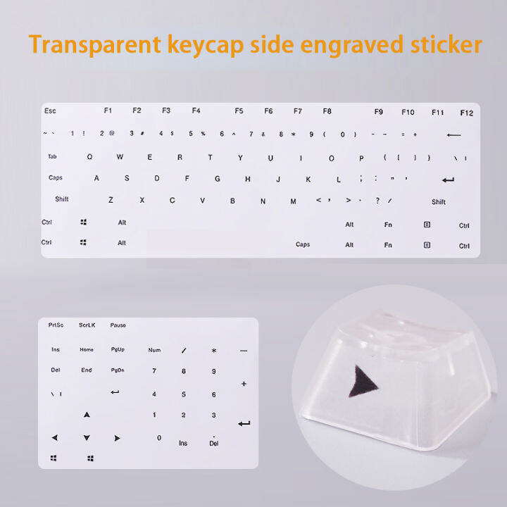 Kelowna Mechanical keyboards Transparent Sticker on Key Cap Side Lettering Protective film