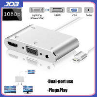 JDB ตัวแปลงสัญญาณแสงเป็น Hdmi + Vga,พร้อมออดิโอ Apple เป็น HD TV อะแดปเตอร์