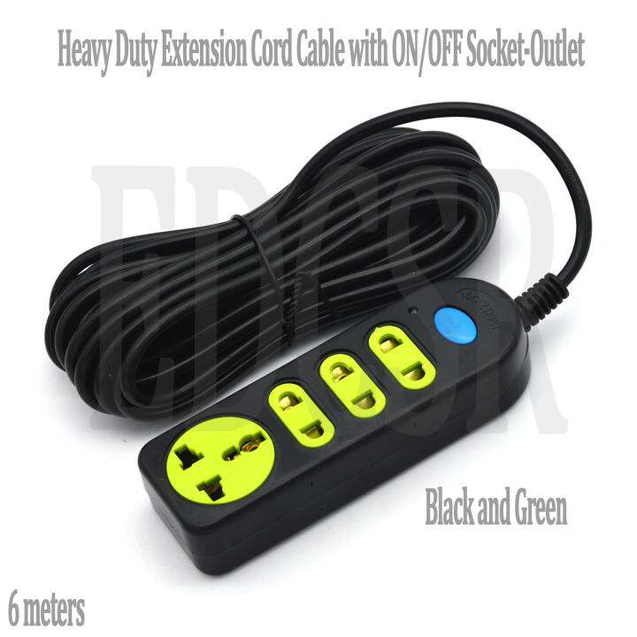 Heavy Duty Extension Cord Cable with ON/OFF Socket-Outlet | Lazada PH