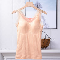 Autumn Velvet Camisoles for Women Sexy Solid Color Sleeveless Tank Lingerie Slim Lace Warm Undershirt Top Female