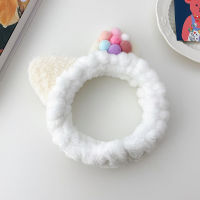 Coral Band Hair Headbands Ears Bow Cute Animal Fleece Bands Headband Facial Makeup