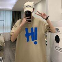 Printed letters short sleeve T-shirt male summer hot style popular logo trend man heavy cotton white mens coat --ntx230801✾