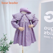Bear Leader Đầm Bé Gái Đầm Công Chúa Cổ Xếp Ly Hoa Nhỏ Mới Mùa Xuân Và Mùa