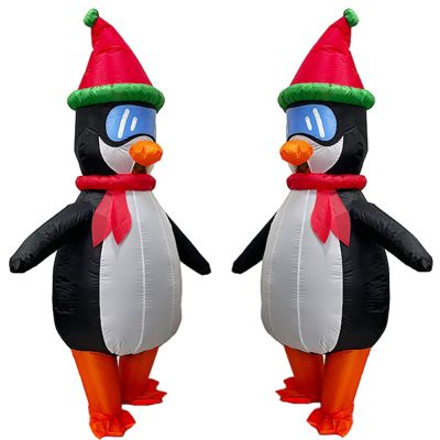 Cartoon Anime Funny Penguin Show Inflatable Costume Christmas Halloween Carnival Cosplay Masquerade Doll Props Holiday Gift