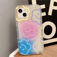 Nancy Electron】เคสโทรศัพท์ลายดอกไม้ยิ้มสำหรับ Samsung A54 5G เคส A53 A52 A52S A34 S22 S20 A32 A33 A13 A14 A71 A23 S21ฝาครอบถุงลมนิรภัยพิเศษ