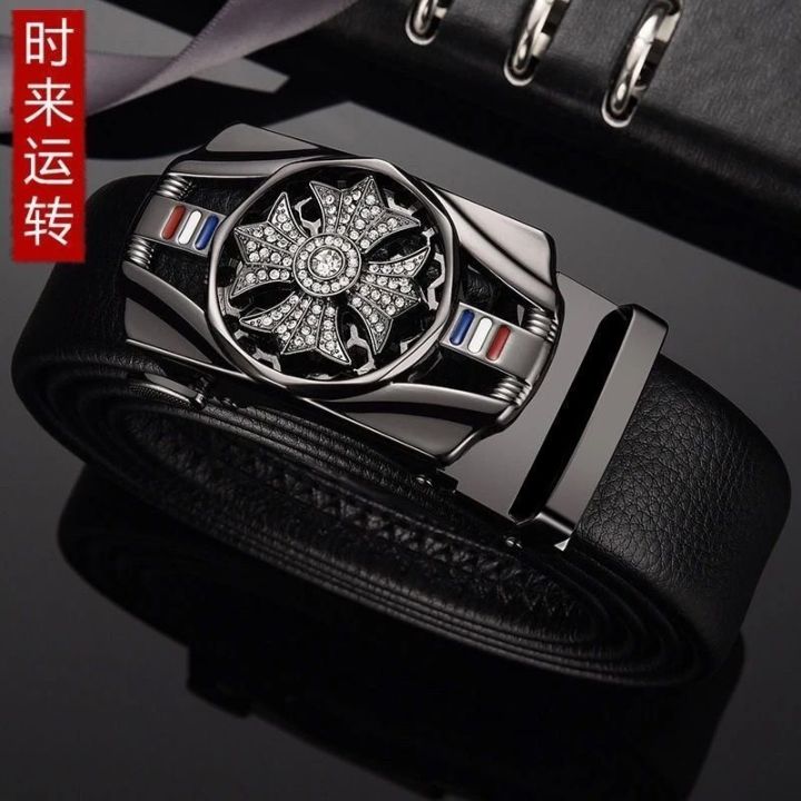 ji-fan-paul-fortunes-pure-leather-belt-male-young-automatically-litchi-grain-belt-web-celebrity-fashion-belt