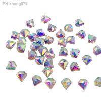 30pcs Diamond Shape 5mm Crystal AB Flat Back Fancy Nail Art Crystal Rhinestones For Wedding Personality Design Beads