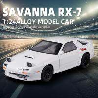 ชุดหุ่นอัลลอยหล่อโลหะรูปซุปเปอร์คาร์การจำลองแบบ RX-7 1/24 RX7ชุดตกแต่งด้วยเสียงและน้ำหนักเบาของเล่นเด็กเด็ก