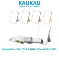 【BEIBEI】 KAUKAU Handbag Portable Creative Rectangular Folding Cosmetic Makeup Mirror Stand Tabletop Office School Dresser Mirror