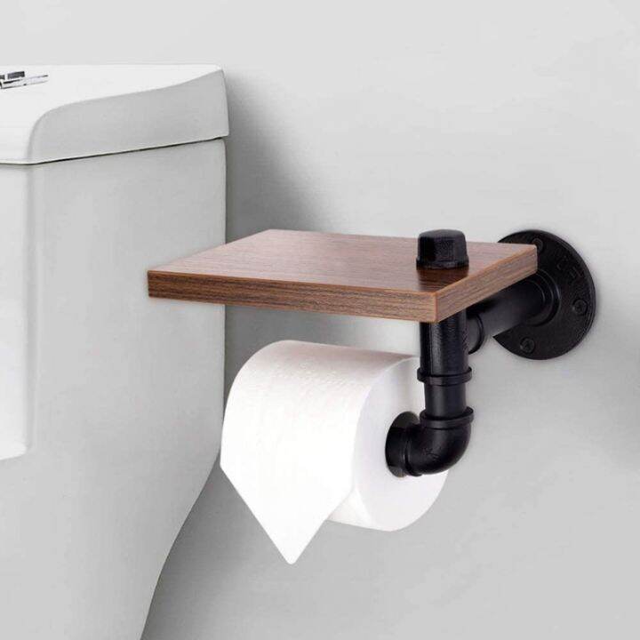 rustic-industrial-toilet-paper-roll-holder-pipe-floating-holder-for-home-bathroom-wall-mounted-shelf