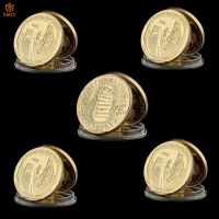 USA 50th Anniversary of the Moon Landing Gold Commemorative Coin Moon Mercury Gemini Apollo Silver Plated Token Coin Collection