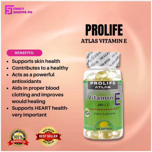 BEST SELLING ORIGINAL (PROLIFE) ATLAS VITAMIN E 400 IU 100 SOFTGELS