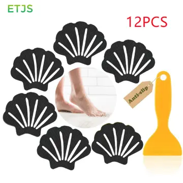 12pcs Anti Slip Strips Shell-shaped Shower Self-Adhesive Stickers Non Slip  Bath Safety Strips Bathtub