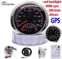 【จัดส่งจากประเทศไทย】85mm 2 in 1 GPS Speedometer Speed Gauge 200km/h 8000RPM สำหรับรถจักรยานยนต์ Marine Car With Red Backlight 9-32V