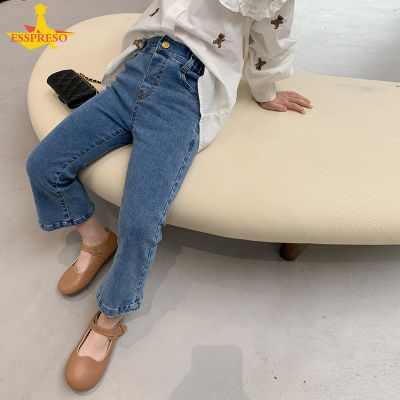 Esspreso Girls Jeans New kids Korean version slim flared pants high stretch trousers