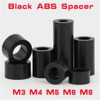 20/ 50pcs m2.5 M3 M4 M5 M6 M8 M10 Black ABS Non-Threaded Hollowed Nylon Spacer Round Hollow Standoff Washer PCB Board Screw