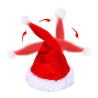 Singing Christmas Hat Electric Swing Moving Party Hat Electric Dancing Moving Santa Hat Funny Toy Party Hat Red And White Santa Hat For Christmas New Year Party Supplies elegance