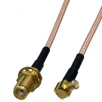 RG316 Cable SMA Female Nut Bulkhead to MCX Male Plug Right Angle Connector RF Coaxial Pigtail Jumper Adapter Wire New 4inch~10FT Electrical Connectors