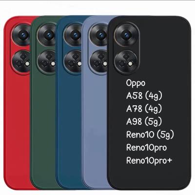 OPPO A58 (4g) เคสTPUสีพื้น กำมะหยี่ เคสกันกล้อง OPPO A78(4g) A98(5g) Reno10(5g)  Reno10pro  Reno10pro+ A38 A18(4G)