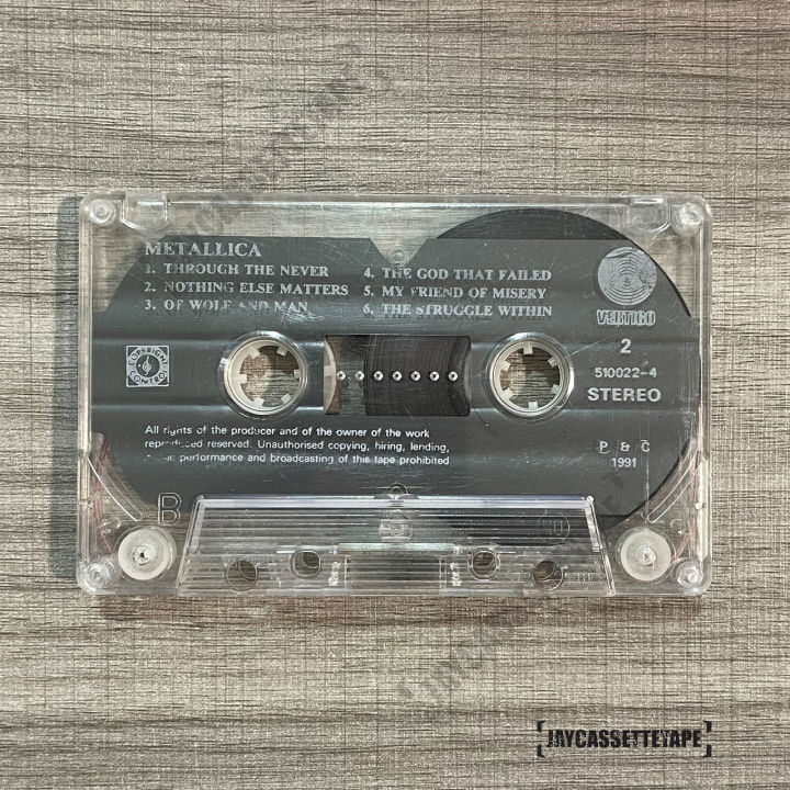 metallica-black-album-เทปเพลง-เทปคาสเซ็ต-เทปคาสเซ็ท-cassette-tape-เทปเพลงสากล