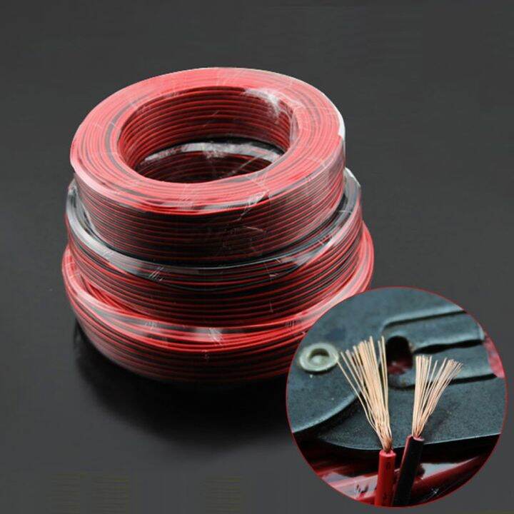 16 18 20 22awg 2pin Electrical Copper Rubber Led Wire Cable Red Black