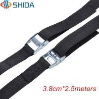 Free Shipping 2pcs 3.8cm*2.5m 500kg Metal Cam Buckle Ratchet Tie Down Luggage Load Strap Cargo Lashing PP Webbing Binding Belt Cable Management