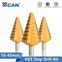 XCAN Step Cone Drill 10-45mm Wood Metal Hole Cutter Titanium Coated HSS Steel Drill Bit Drills Drivers