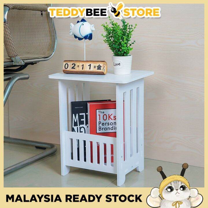 Rack shelf Lightweight Modern Wooden Square Small Coffee Side Table