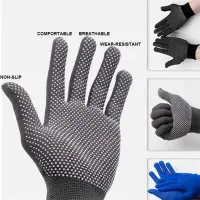 《In Stock》12 PcsLabor Protection Gloves Nylon Anti Slip Gloves Drivers Drive To Carry Glue Dispensing Thin 13 Needle Plastic Work Gloves Men And Women