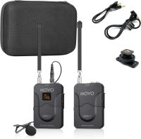 Movo WMX-7 VHF 12-Channel Wireless Lavalier Microphone System with 1 Receiver, 1 Transmitter, and 1 Lapel Microphone Compatible with DSLRs, iPhone/Android Smartphones, and Tablets (130ft Audio Range)