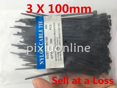 100pcs/lot DS137 Black Self-locking Cable Ties Factory Standrad 3*100mm Width 2.5mm Nylon Cable Zip Tie Free Shipping Russia