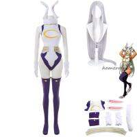 อะนิเมะ My Hero Academia Miruko คอสเพลย์เครื่องแต่งกายกระต่าย Hero วิกผมแน่นพิมพ์ Jumpsuits ผู้หญิงเซ็กซี่ Kawaii Carnival Party Suit