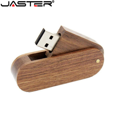 Hot JASTER 1PCS ฟรีโลโก้ที่กำหนดเองหมุนได้ไม้ USB Flash Drive Memory Stick Pendrive 4GB 16GB 32GB 64GB Usb Creativo U Disk ของขวัญ