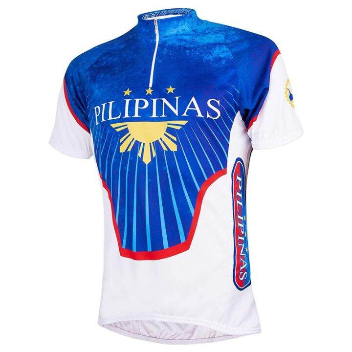 Philippines Flag Cycling Jersey New Unisex Blue Short Sleeve Cycling