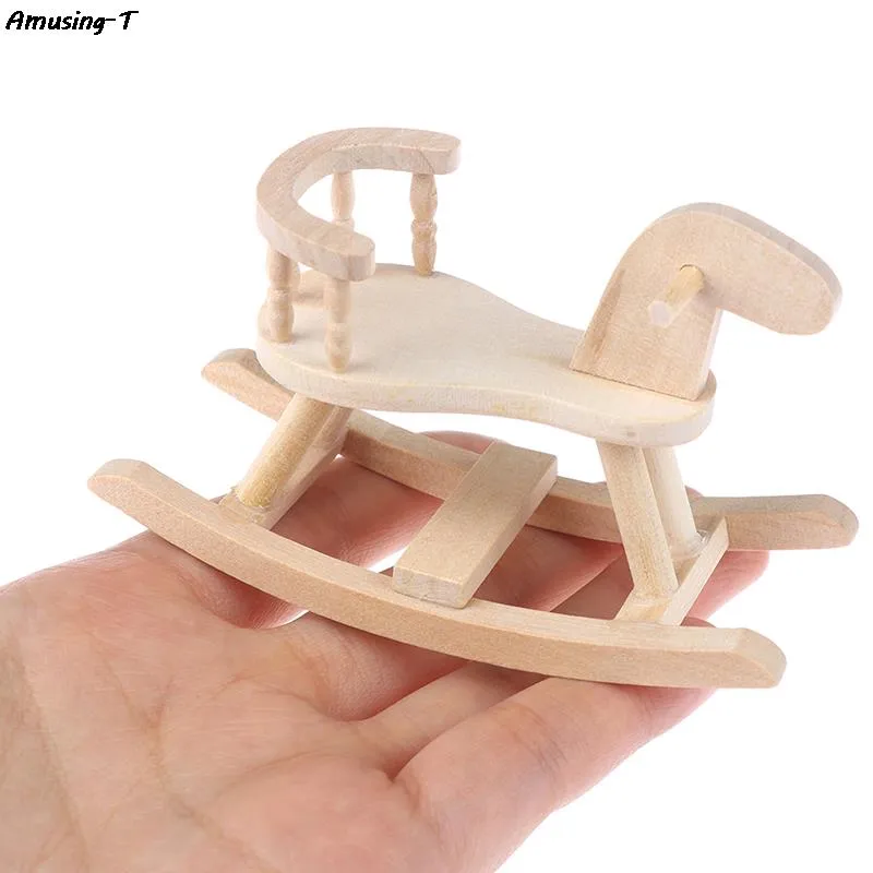 Wooden Rocking Horse Chair-miniature Furniture For Doll House