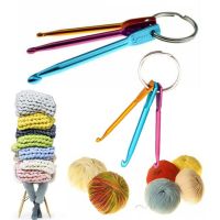 3PCS Mixed Color Aluminum Knitting Needle Weave Crochet Hook Set Keychain DIY Travel Sweater Sewing Accessories Tools 3/4/5mm