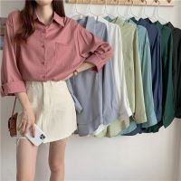 shirt New Korean version Long sleeve top Loose versatile Outer wear ins Womens fashion