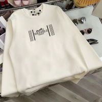 Herm es Sweatshirt Autumn and Winter New Pullover Male Korean Version of Round Neck Casual Plus Size Loose Harajuku Style Jacket Tide.