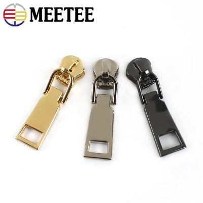 10pcs Meetee 5# Zipper Slider for Metal/Nylon/Resin Zippers DIY Bag Wallet Zip Head Puller Repari Kit Garment Sewing Accessories Door Hardware Locks F