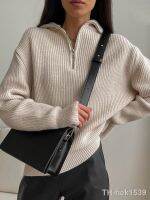 【hot】♨✶▨  Womens Turtleneck Zippers Fashion Sweaters Pullover Sleeve Knitted Sweater Woman 2023