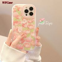 WFCase สำหรับ iPhone 14 Pro Max Plus 13 Pro Max 12 Pro Max 11 Pro Max 8 7 Plus ฝาเคสโทรศัพท์แว่นใหญ่รูปดอกไม้สีชมพูขนาดเล็ก