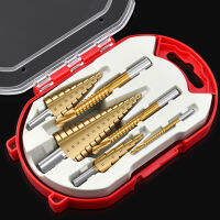 【2023】6Pcs Step Drill Bit Saw Drill Bit Set Titanium Milling Cutter 4-12 4-20 4-32Mm 3 6 8Mm For Woodworking Hole Opener แกนโลหะ