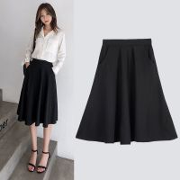 COD ┋✲☌ The Nonexistent Shop32dsgd0 Korean skirt women high waist thin long skirt slim knee umbrella skirt popular professional small black skirt