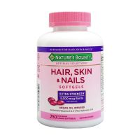 พร้อมส่ง Natures Bounty Hair, Skin and Nails Softgels EXTRA STRENGTH 5,000 msg BIOTIN ขนาด 250 Softgels