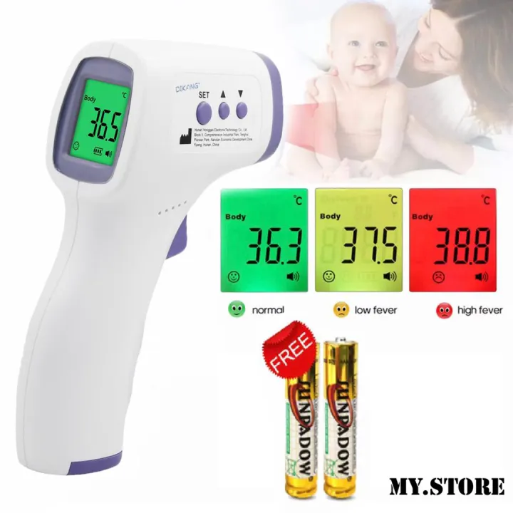 [Free Battery] Malaysia Stock Thermometer Infrared Non-contact IR Forehead Temperature Measurement Three Colors LCD Backlight
