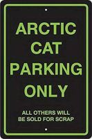 Arctic Cat Parking Only-ป้ายโลหะย้อนยุคอลูมิเนียมวินเทจสำหรับตกแต่งผนัง